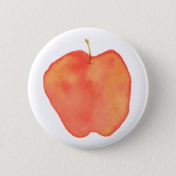 Watercolor Apple Button by scribbleprints at Zazzle