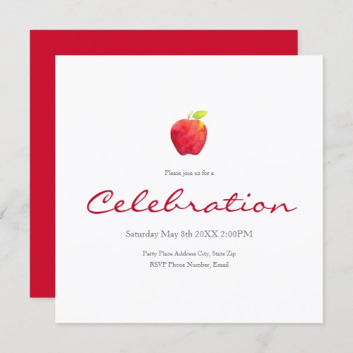  Watercolor Apple Invitation