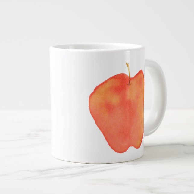 Watercolor Apple Large Coffee Mug (Front Right)