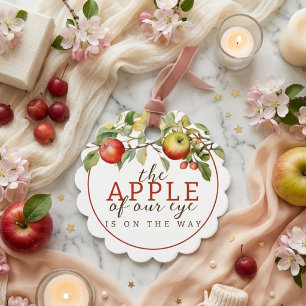 Watercolor Apple of Our Eye Fall Baby Shower Favor Tags