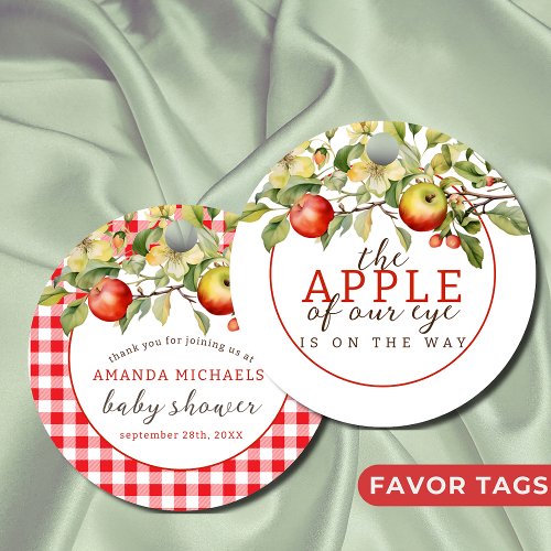 Watercolor Apple of Our Eye Fall Baby Shower Favor Tags