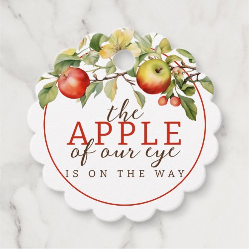 Watercolor Apple of Our Eye Fall Baby Shower Favor Tags