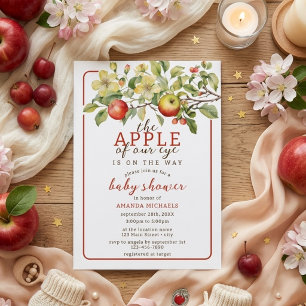 Watercolor Apple of Our Eye Fall Baby Shower Invitation