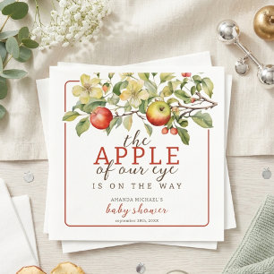 Watercolor Apple of Our Eye Fall Baby Shower Napkins