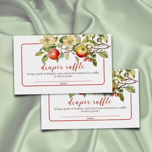 Watercolor Apple of Our Eye Fall Diaper Raffle Enclosure Card