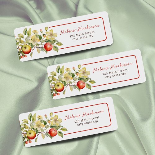 Watercolor Apple of Our Eye Fall Theme Red Address Label