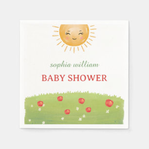 Watercolor Apple Orchard Baby Shower Napkins