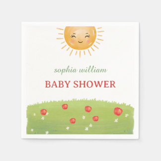 Watercolor Apple Orchard Baby Shower Napkins