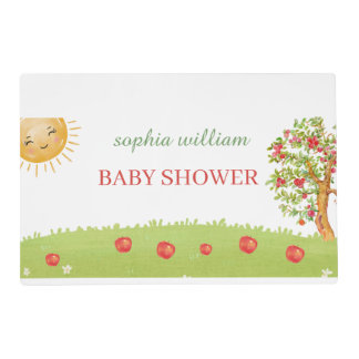 Watercolor Apple Orchard Baby Shower Placemat