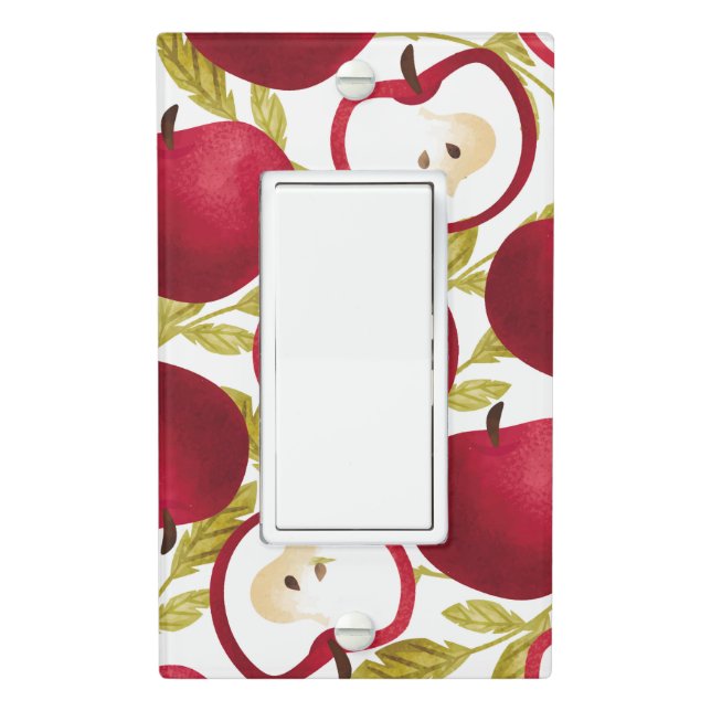 Watercolor Apple Pattern Light Switch Cover (In Situ)