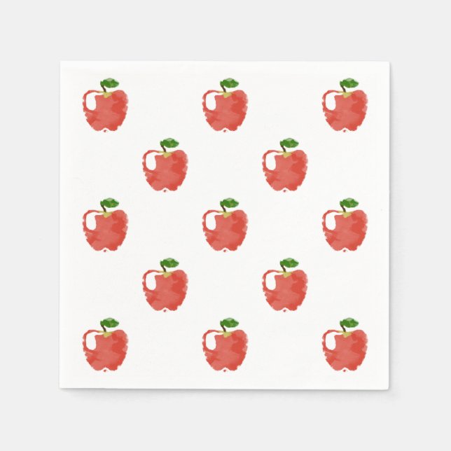 Watercolor Apple Pattern Napkins (Front)