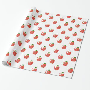 Watercolor Apple Pattern Wrapping Paper