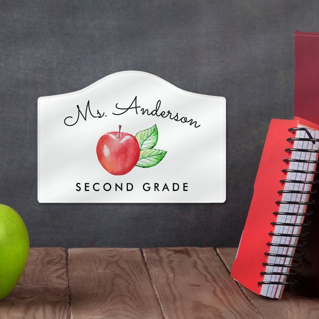 Watercolor Apple Personalized Classroom Sign (Creator Uploaded)