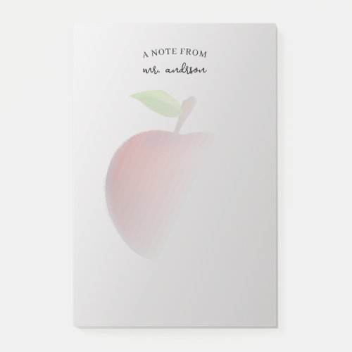 Watercolor Apple  Personalized Teacher  Post_it Notes