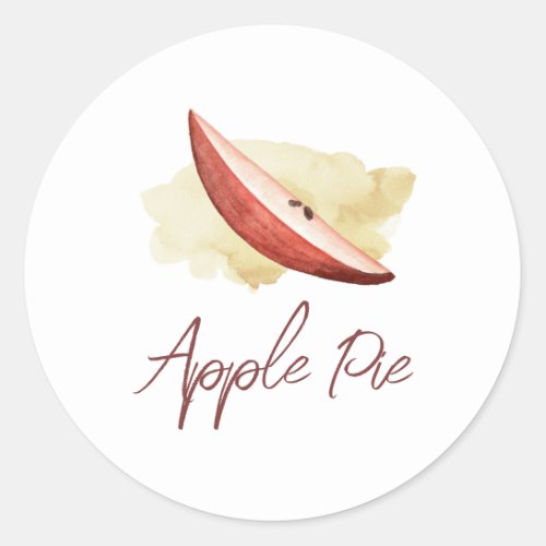 Watercolor Apple Pie Classic Round Sticker