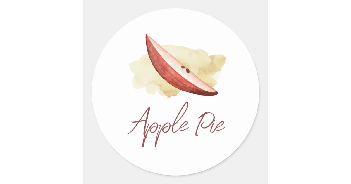 Watercolor Apple Pie Classic Round Sticker | Zazzle