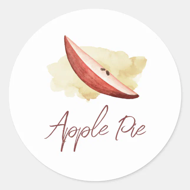 Watercolor Apple Pie Classic Round Sticker | Zazzle