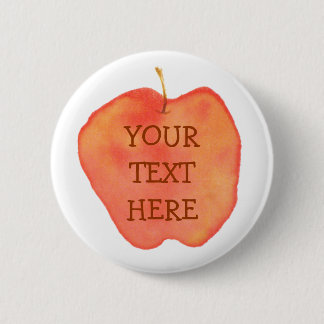 Watercolor Apple Pinback Button
