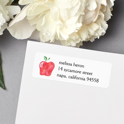 Watercolor Apple Return Address Labels