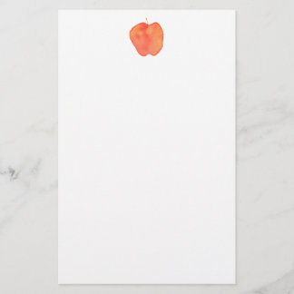 Watercolor Apple Stationery