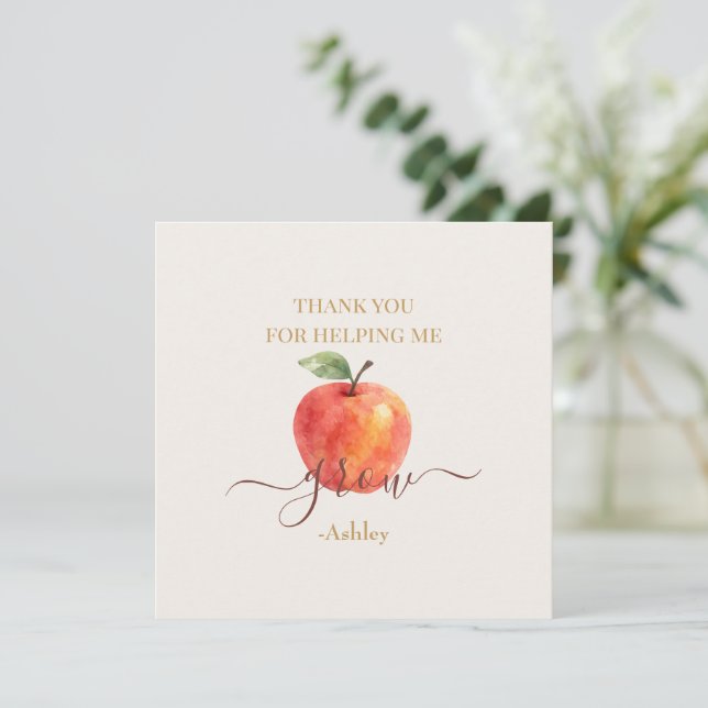 Watercolor Apple Teacher – Thank You Cards (Standing Front)