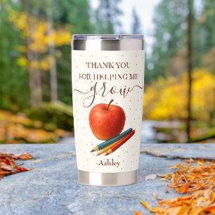 Watercolor Apple Teacher – Thank You Gift Insulated Tumbler