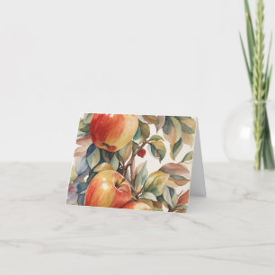 Watercolor Apple Thank You  Card