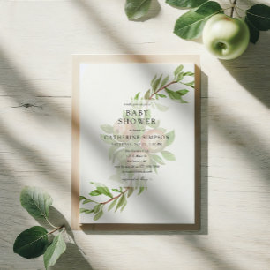 Watercolor apples baby shower invitation