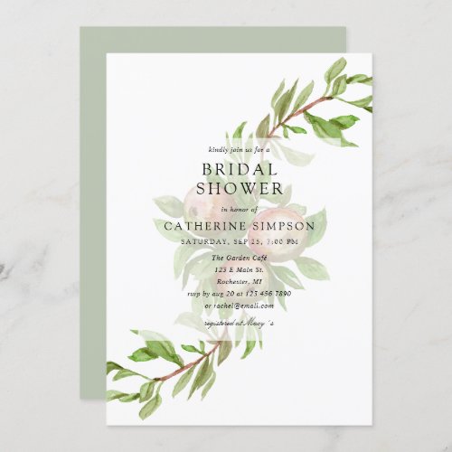 Watercolor apples bridal shower invitation