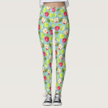 Watercolor Apples Pattern Leggings<br><div class="desc">This is a pattern of apples. There are green and red apples. One is cut in half. There are also some leaves mixed in the pattern. The apples were colored in watercolor.</div>