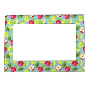 Watercolor Apples Pattern Magnetic Frame