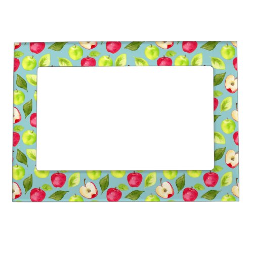 Watercolor Apples Pattern Magnetic Frame