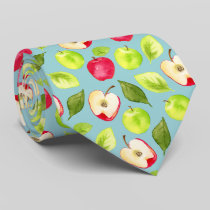 Watercolor Apples Pattern Tie