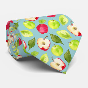 Watercolor Apples Pattern Tie