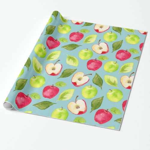 Watercolor Apples Pattern Wrapping Paper