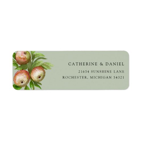 watercolor apples return address label