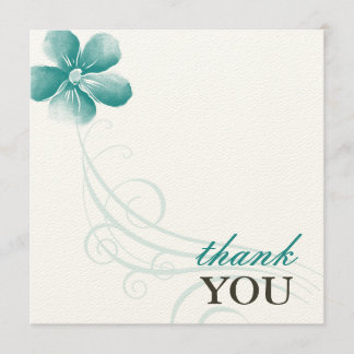Watercolor Aqua Blue Wedding Thank You Cards