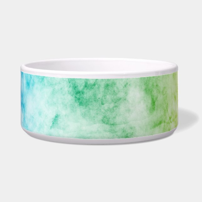 Watercolor Aqua Green Blue Bowl (Front)