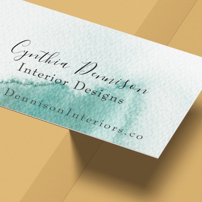 Watercolor Aqua Wave Business Card (Creator Uploaded)