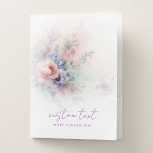 Watercolor Aquarell Flowers Painting Template Pocket Folder