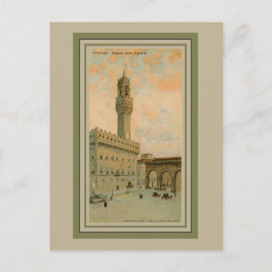 Watercolor aquarelle Florence Palazzo Vecchio Postcard
