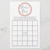 Watercolor Aquarelle Wild Flower Baby Shower Bingo (Front)