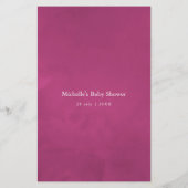 Watercolor Aquarelle Wild Flower Baby Shower Bingo (Back)