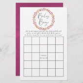 Watercolor Aquarelle Wild Flower Baby Shower Bingo (Front/Back)