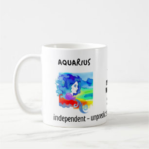 watercolor Aquarius zodiac sign & characteristics Coffee Mug