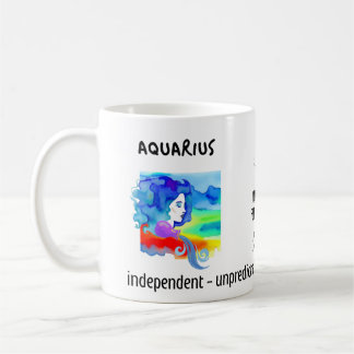 watercolor Aquarius zodiac sign & characteristics Coffee Mug