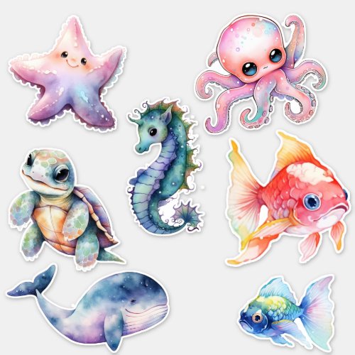 Watercolor Aquatic Friends Sticker