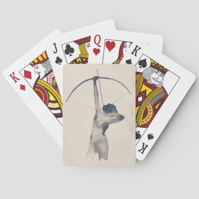 Watercolor Archeress Poker Cards (Back)