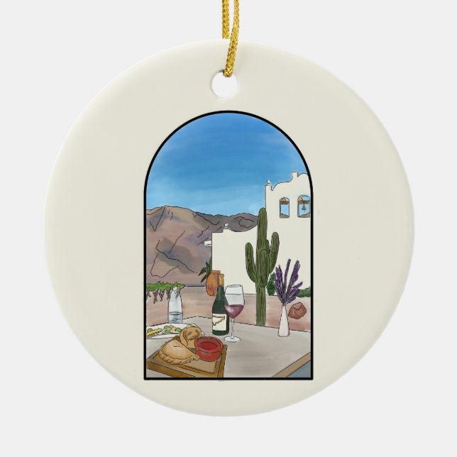 Watercolor Argentina Salta Ceramic Ornament (Front)