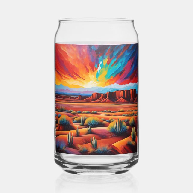 Watercolor Arizona Desert  Can Glass (Front)